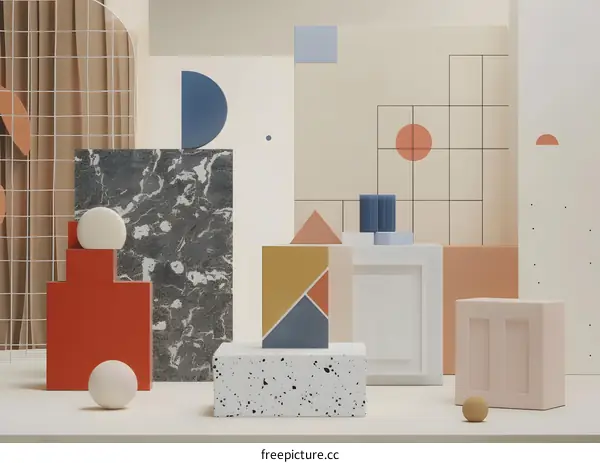 Abstract Geometric Shapes Minimalist Design Background