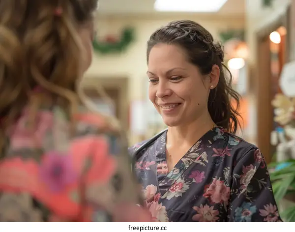 Close-up of smiling female veterinarian with stethoscope around neck