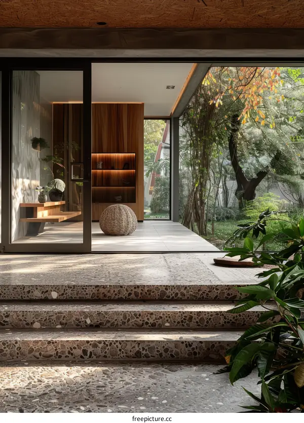 Courtyard House Design With Natural Elements