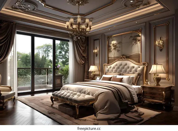 European-style luxury bedroom
