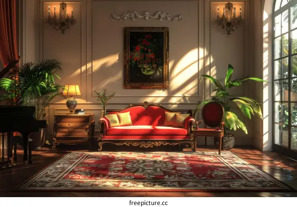 A Sophisticated European-Style Living Area