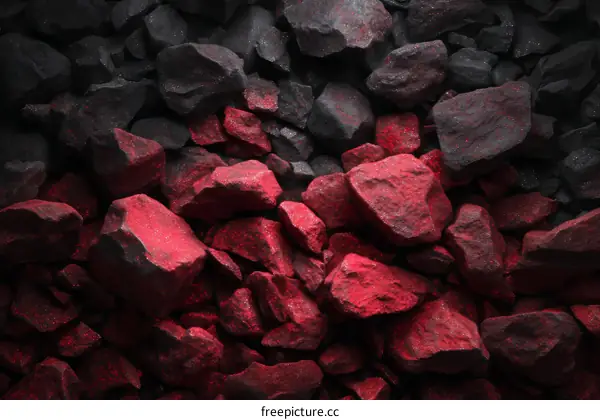 Abstract Colorful Red and Black Stones Texture Background