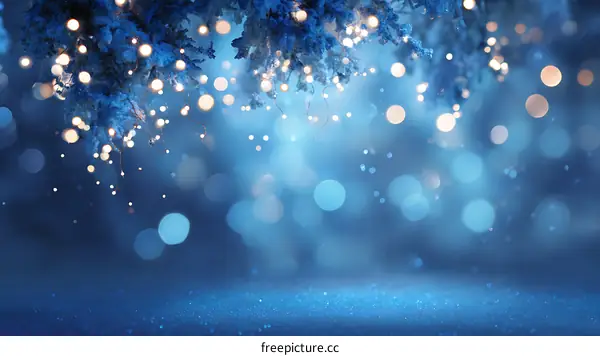 Winter Night Lights Festive Background