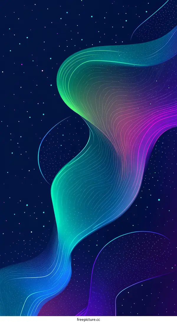 Abstract Colorful Flowing Lines in Space