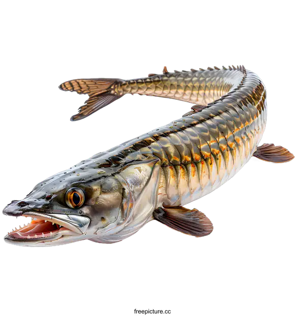 [Transparent Background PNG]Fresh Giant Snakehead Fish Isolated on White Background