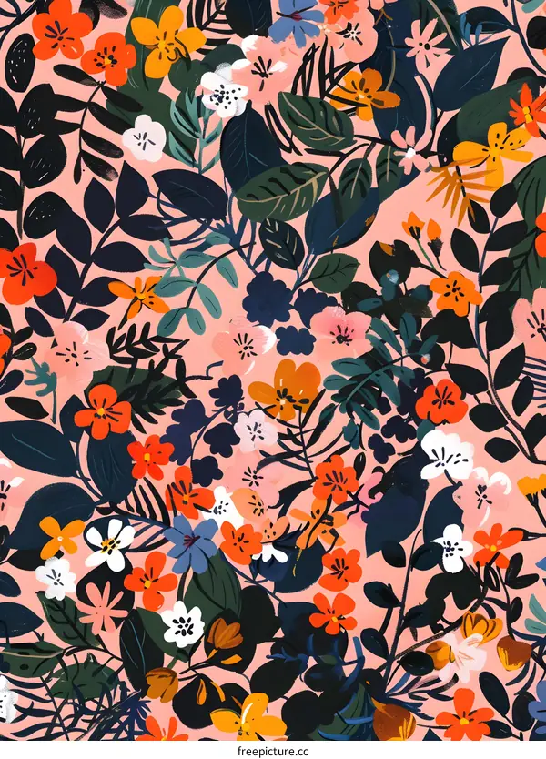 Colorful Floral Pattern Seamless Illustration