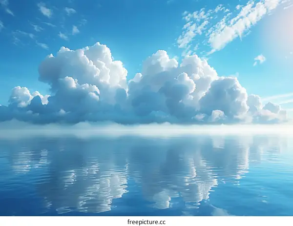 Serene Sky Reflecting on Calm Water