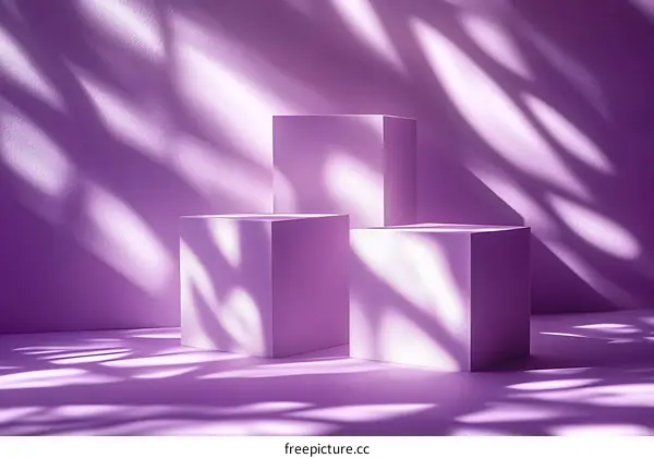 Purple Product Showcase with Geometric Forms