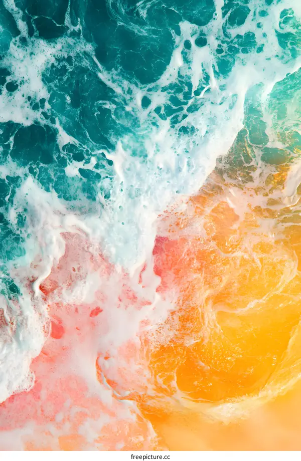 Ocean Waves and Foamy Water Abstract Background