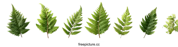 [Transparent Background PNG]Close-up Arrangement of Fresh Green Fern Leaves
