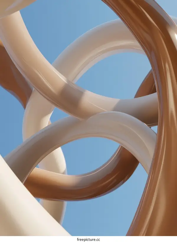 Abstract Forms Intertwined in a Colorful Landscape