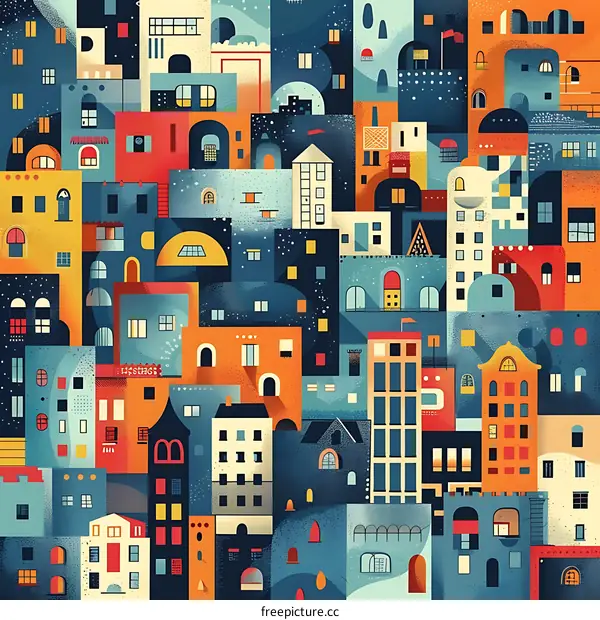 Colorful Cityscape Illustration