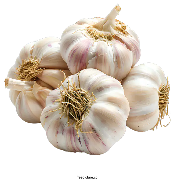 [Transparent Background PNG]A pile of white garlic bulbs