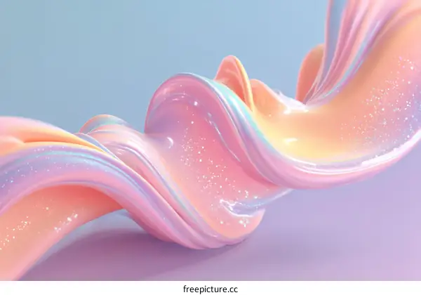 Abstract Flowing Pastel Colors Illustration