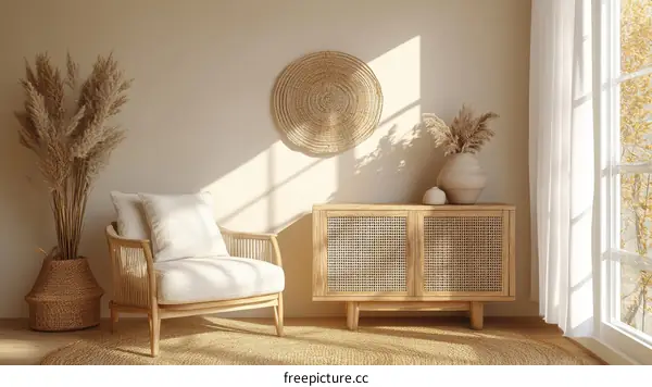 Bohemian Style Living Room Interior Design