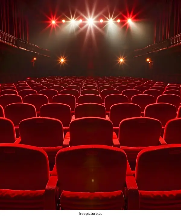 Empty Red Seats in a Movie Theater
