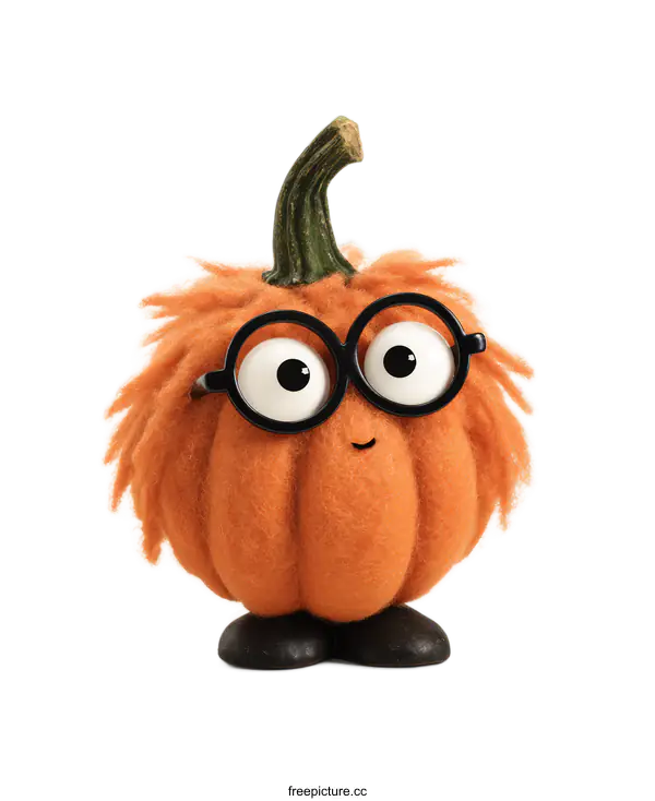 [Transparent Background PNG]Cute Pumpkin with Glasses Illustration