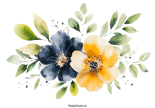 [Transparent Background PNG]Watercolor Floral Bouquet Arrangement