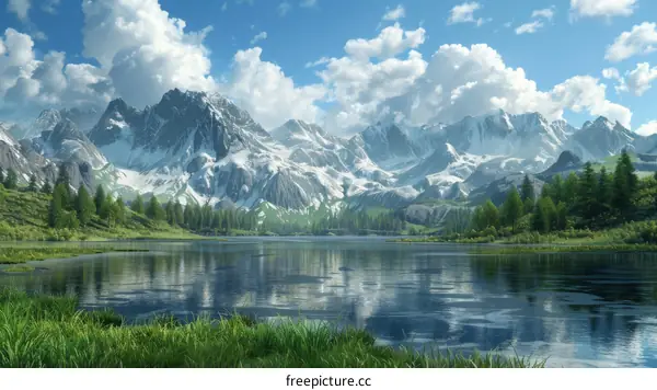 Sublime Mountain Lake and Forest Landscape