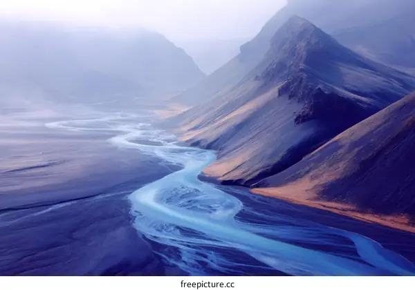 Majestic Mountainous Landscape with Winding River