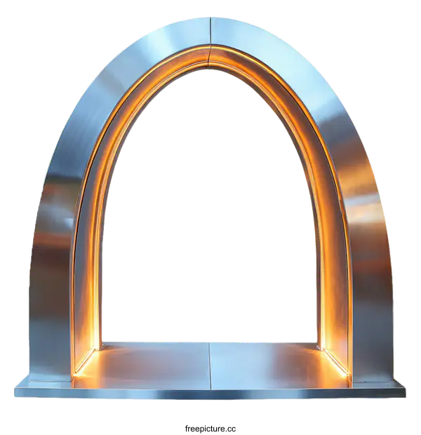 [Transparent Background PNG]Modern Stainless Steel Archway Architectural Feature