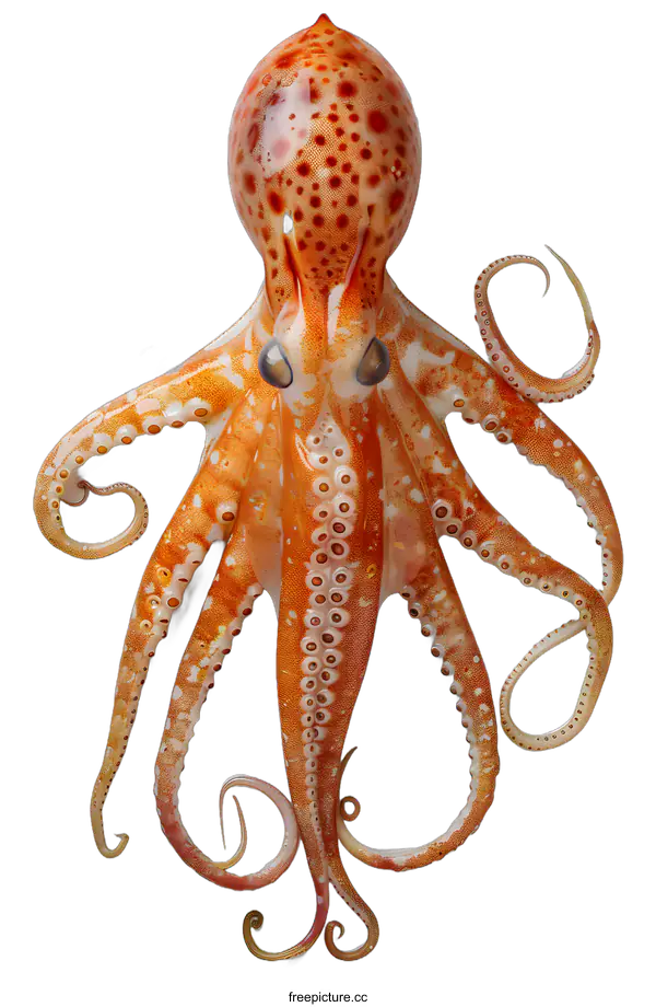 [Transparent Background PNG]Close up of an octopus