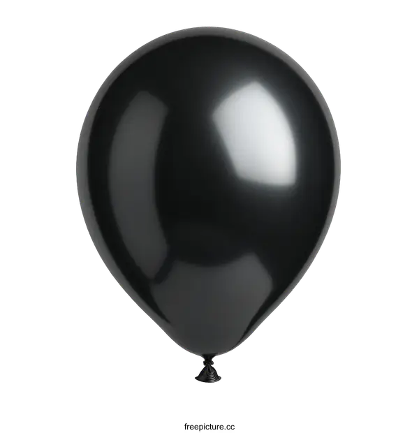 [Transparent Background PNG]Single Black Balloon Isolated on White Background