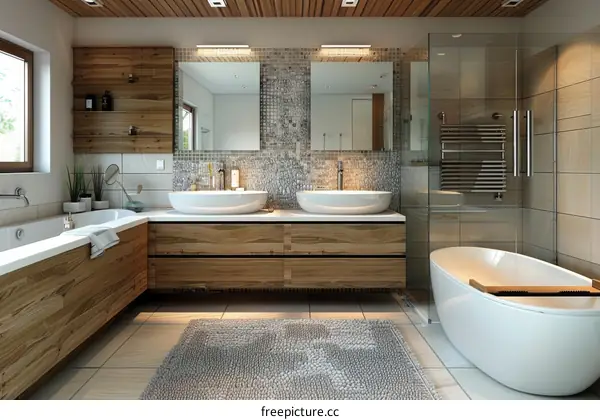 Modern Wooden Bathroom Interior Design