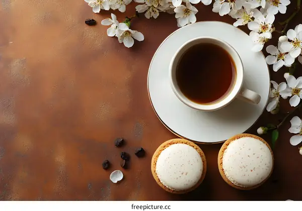 Coffee, Macarons, and Blossoms: A Springtime Treat