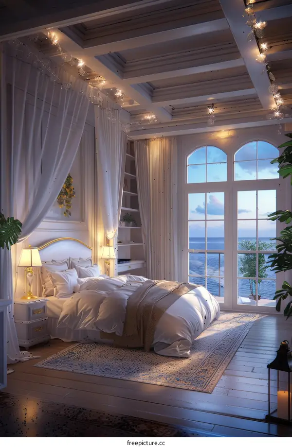 Elegant Coastal Bedroom Interior Design