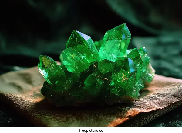 Emerald Crystal Cluster Close-up
