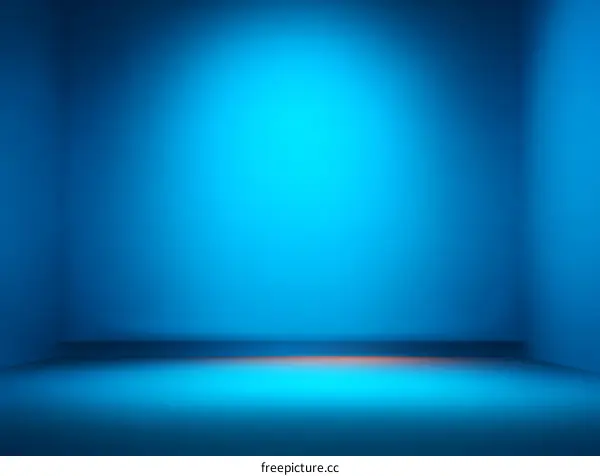 Empty Studio Background with Vivid Blue Light