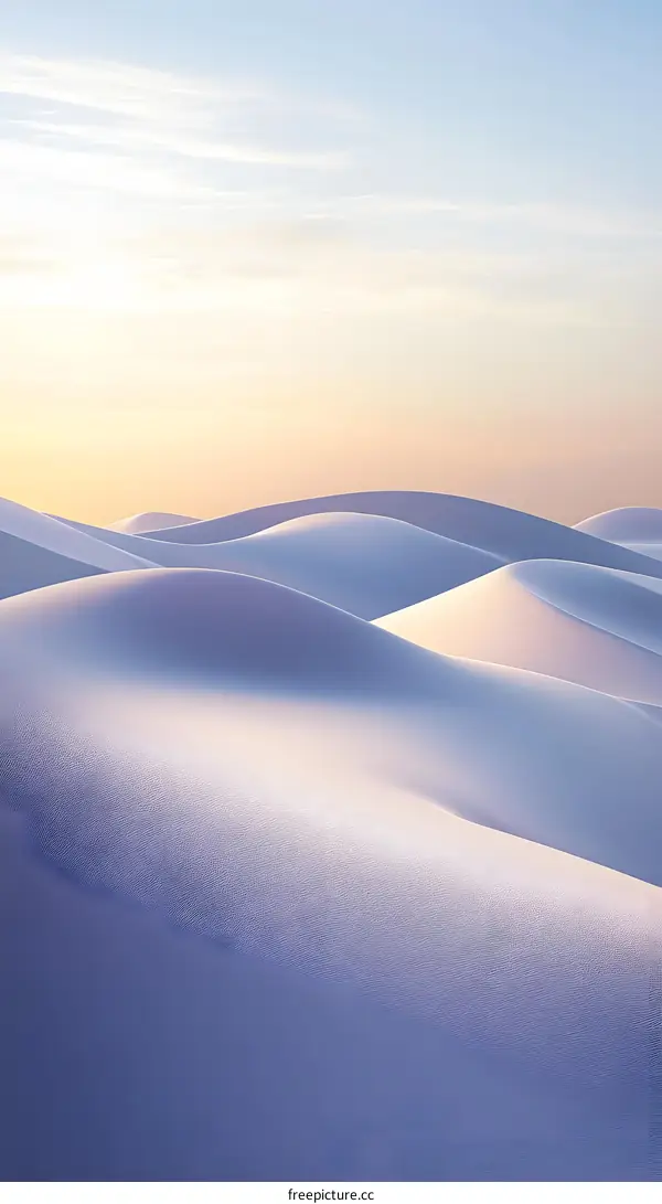 White Sand Dunes Abstract Landscape Under A Blue Sky