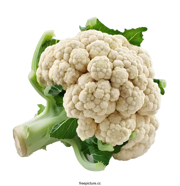 [Transparent Background PNG]Fresh White Cauliflower Isolated on White Background