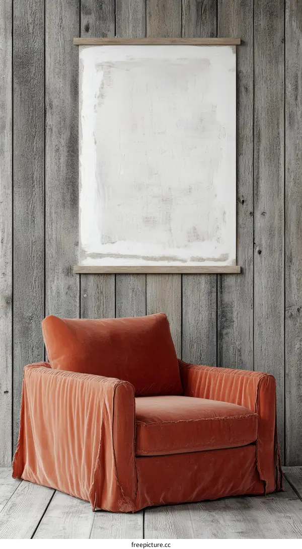 Rustic Modern Living Room Decor with Abstract Art