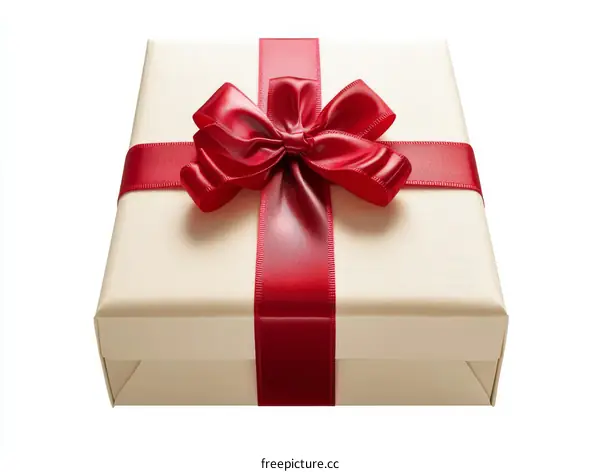 Gift Box with Red Ribbon and Bow