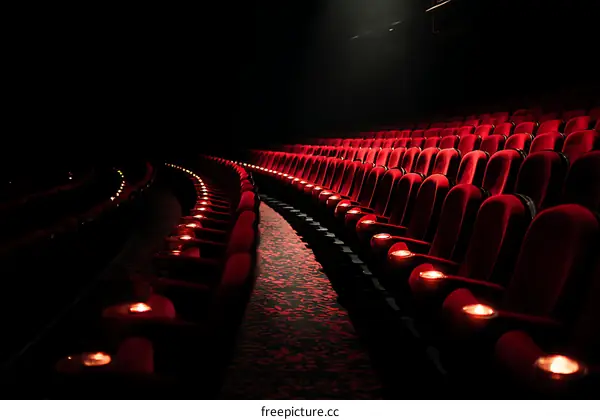 Empty Cinema Seats in the Dark