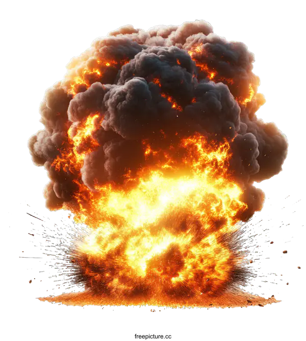 [Transparent Background PNG]Massive Explosion of Fire and Smoke