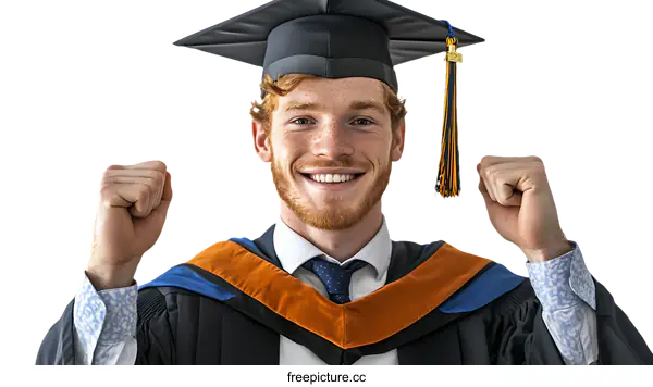 [Transparent Background PNG]Proud Graduate Celebrating Graduation Day