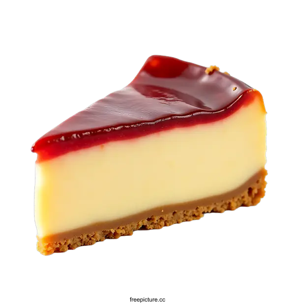 [Transparent Background PNG]Delicious Red Fruit Cheesecake Slice