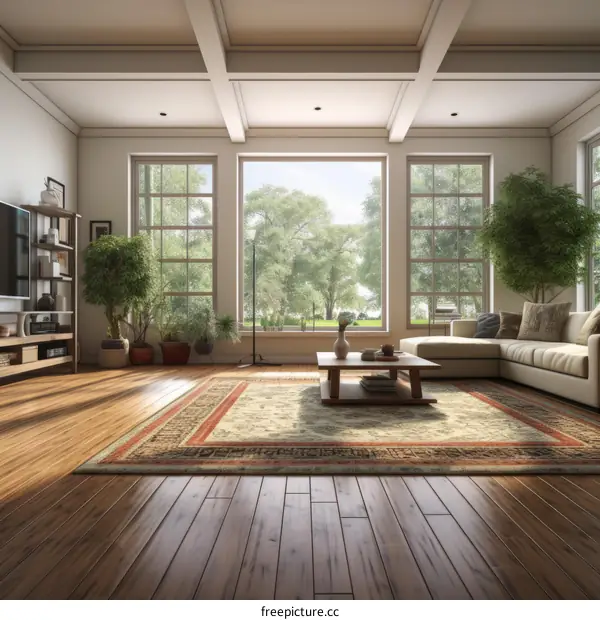 Bright and Airy Living Room with Vaulted Ceiling