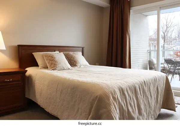 Cozy Bedroom with Sliding Glass Doors