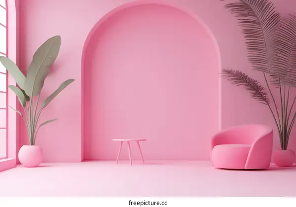 Pink Room Interior Design Illustration