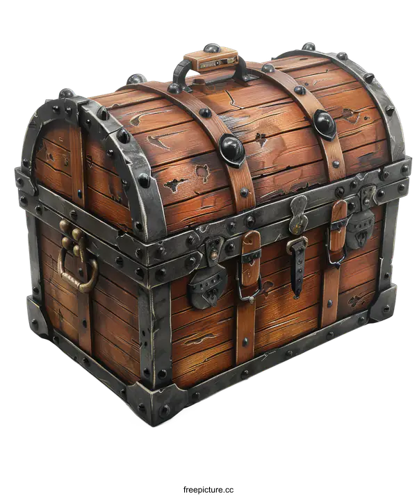 [Transparent Background PNG]Old Wooden Treasure Chest