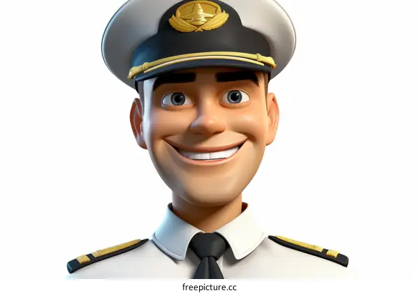 Happy smiling pilot in uniform