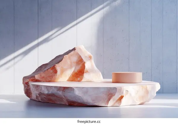 Abstract Stone Podium Display Design