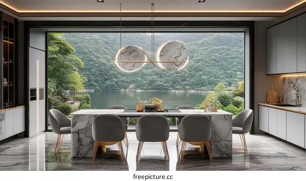 Modern Dining Room with Panoramic View