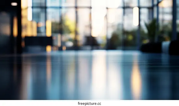 Modern Office Interior Floor Reflection