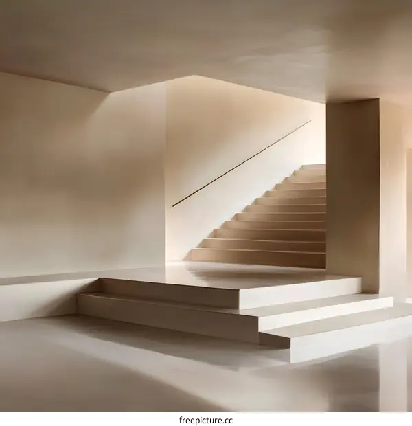 Modern Minimalist Interior Design with Staircase and Natural Light