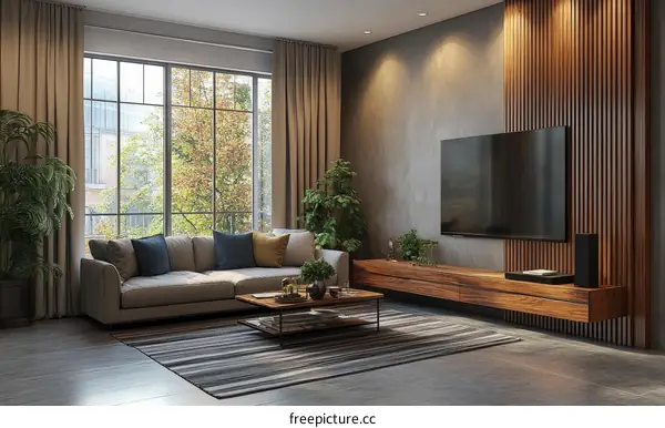 Modern Living Room Interior Design Illustration